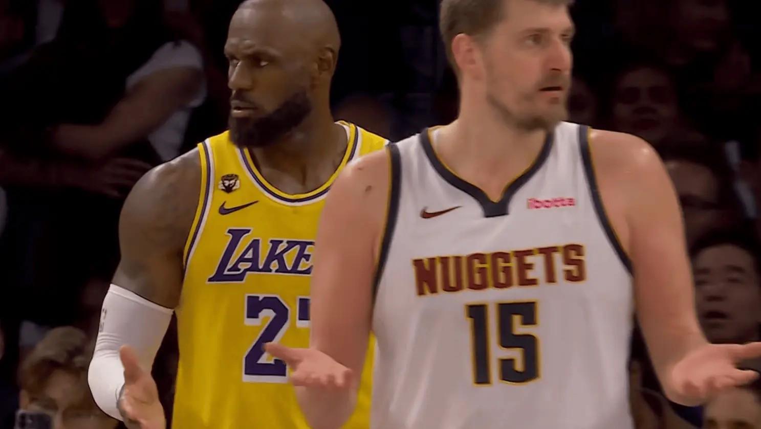 开云入口-四手连“摊”，詹姆斯与约基奇均对裁判不满同时摊手抗议